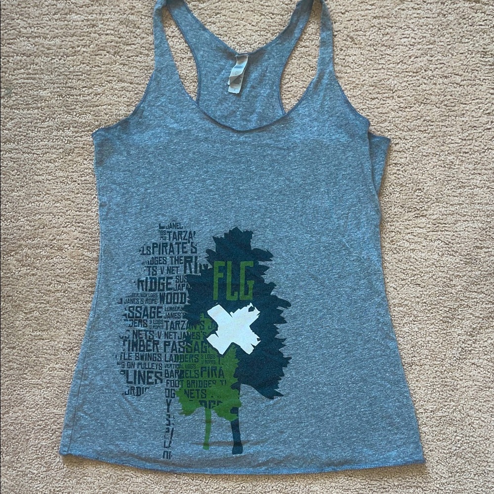 Next Level Apparel Gray Graphic Tank Top